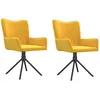Image de vidaXL Vidaxl Chaises Pivotantes De Salle À Manger 2 Pcs Jaune Velours