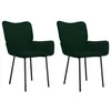 Image de vidaXL Chaises de salle Ã  manger 2 pcs Vert foncÃ© Velours