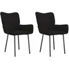 Image de Lot de 2 chaises de salle Ã  manger ergonomiques en velours avec accoudoirs