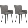 Image de vidaXL Chaises de salle Ã  manger 2 pcs Gris clair Tissu