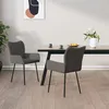 Image de vidaXL Chaises à manger lot de 2 gris foncé tissu344832