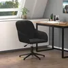 Image de vidaXL Chaise pivotante de bureau Noir Velours