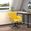 Image de vidaXL Chaise pivotante de bureau Jaune Velours344863