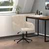 Image de vidaXL Chaise pivotante de bureau CrÃ¨me Velours