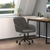 Image de vidaXL Chaise pivotante de bureau Gris foncé Velours344868