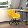 Image de vidaXL Chaise pivotante de bureau Jaune Velours344874
