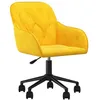 Image de vidaXL Chaise pivotante de bureau Jaune Velours