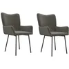 Image de vidaXL Vidaxl Chaises De Salle À Manger 2 Pcs Gris Foncé Velours