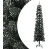 Image de vidaXL Sapin de NoÃ«l artificiel mince avec support Vert 210 cm PVC