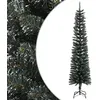 Image de vidaXL Sapin de Noël artificiel mince avec support Vert 240 cm PVC345187