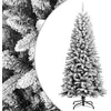 Image de vidaXL Sapin de Noël artificiel avec neige floquée 150 cm PVC et PE