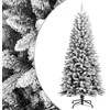 Image de vidaXL vidaXL Sapin de Noël artificiel avec neige floquée 150 cm PVC et PE