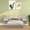 Image de vidaXL Tête de lit avec armoires Gris béton Bois d'ingénierie