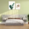 Image de vidaXL Tête de lit avec armoires Gris béton Bois d'ingénierie