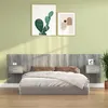 Image de vidaXL Tête de lit avec armoires sonoma gris Bois d'ingénierie