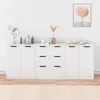 Image de vidaXL Buffets 3 pcs Blanc Bois d'ingénierie3115780