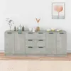 Image de vidaXL Buffets 3 pcs gris béton bois d'ingénierie3115783