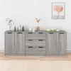 Image de vidaXL Buffets 3 pcs Sonoma gris Bois d'ingénierie3115786