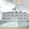 Image de vidaXL Buffets 3 pcs Sonoma gris Bois d'ingénierie3115802
