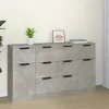 Image de vidaXL Ensemble de buffets 3 pcs Gris béton Bois d'ingénierie3115823