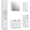 Image de vidaXL Meubles de salle de bain 5 pcs Blanc Bois d'ingÃ©nierie