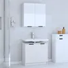 Image de vidaXL Meubles de salle de bain 2 pcs Blanc Bois d'ingénierie3115860