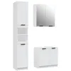 Image de vidaXL Meubles de salle de bain 3 pcs Blanc Bois d'ingÃ©nierie