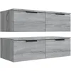 Image de vidaXL Vidaxl Armoires Murales 2 Pcs Sonoma Gris 68x30x20 Cm Bois Ingénierie