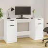 Image de vidaXL Bureau avec armoire latérale Blanc Bois d'ingénierie3115908