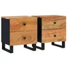 Image de Vidaxl Tables De Chevet 2 Pcs 40x33x46 Cm Bois D'acacia Massif
