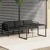 Image de vidaXL Salon de jardin 4 pcs avec coussins Aluminium Anthracite3115917