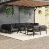 Image de vidaXL Salon de jardin 10 pcs avec coussins Aluminium Anthracite