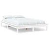 Image de vidaXL Cadre de lit Blanc 180x200 cm Bois de pin massif Super King