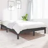 Image de vidaXL Cadre de lit Gris 180x200 cm Bois de pin massif Super King