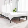 Image de vidaXL Cadre de lit Gris 140x190 cm Bois de pin massif
