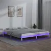Image de vidaXL Cadre de lit à LED blanc 160x200 cm bois massif
