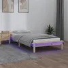 Image de vidaXL Cadre de lit à LED 75x190 cm petit simple bois massif