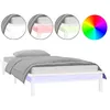 Image de vidaXL Vidaxl Cadre De Lit À Led Blanc 75x190 Cm Petit Simple Bois Massif
