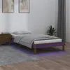Image de vidaXL Cadre de lit à LED marron miel 90x190 cm simple bois massif