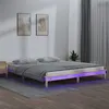 Image de vidaXL Cadre de lit à LED 135x190 cm double bois massif
