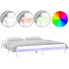 Image de vidaXL Cadre de lit Ã  LED Blanc 135x190 cm Double Bois massif