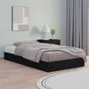 Image de vidaXL Cadre de lit Noir 75x190 cm Petit simple Bois massif