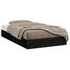 Image de vidaXL Cadre de lit Noir 75x190 cm Petit simple Bois massif