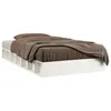 Image de vidaXL Cadre de lit Blanc 120x190 cm Petit double Bois massif