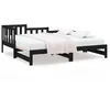 Image de vidaXL Vidaxl Lit Coulissant Noir 2x(90x190) Cm Bois De Pin Massif