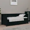 Image de vidaXL Lit de jour Noir 75x190 cm Bois de pin massif