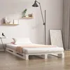 Image de vidaXL Lit de palette Blanc 90x190 cm Bois de pin massif Simple