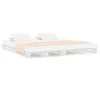 Image de vidaXL Cadre de lit Blanc 140x190 cm Bois de pin massif