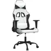 Image de vidaXL Chaise de jeu de massage Blanc et noir Similicuir