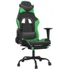 Image de vidaXL Vidaxl Chaise De Jeu De Massage Et Repose-Pied Noir Et Vert Similicuir